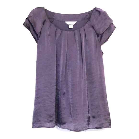 Christopher & Banks Tops - Christopher & Banks Purple Short Sleeve Silky Boho Top Size M